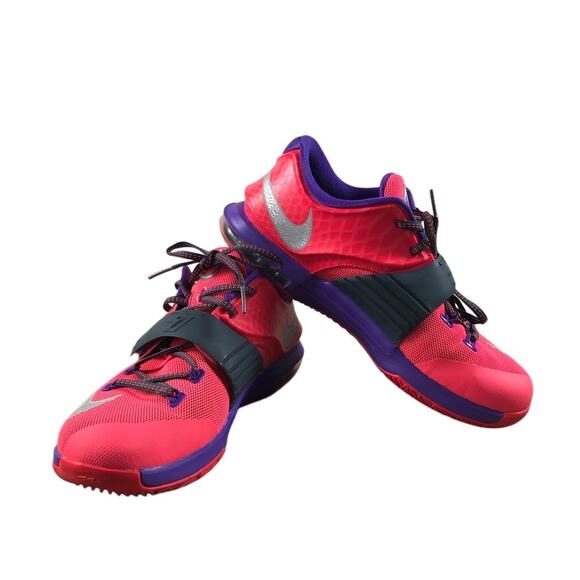 NIKE KD VII Hyper Punch Purple Sneakers 7Y Vintage Mesh Athletic Stylish Sporty - Picture 4 of 12